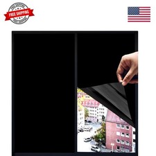Blackout Window Privacy Film Total Light Blocking Room Darkening Window Cover...