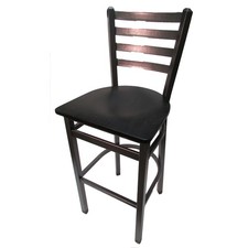 Oak Street Mfg Ladderback Barstool w/Black Wood Seat  Silvervein