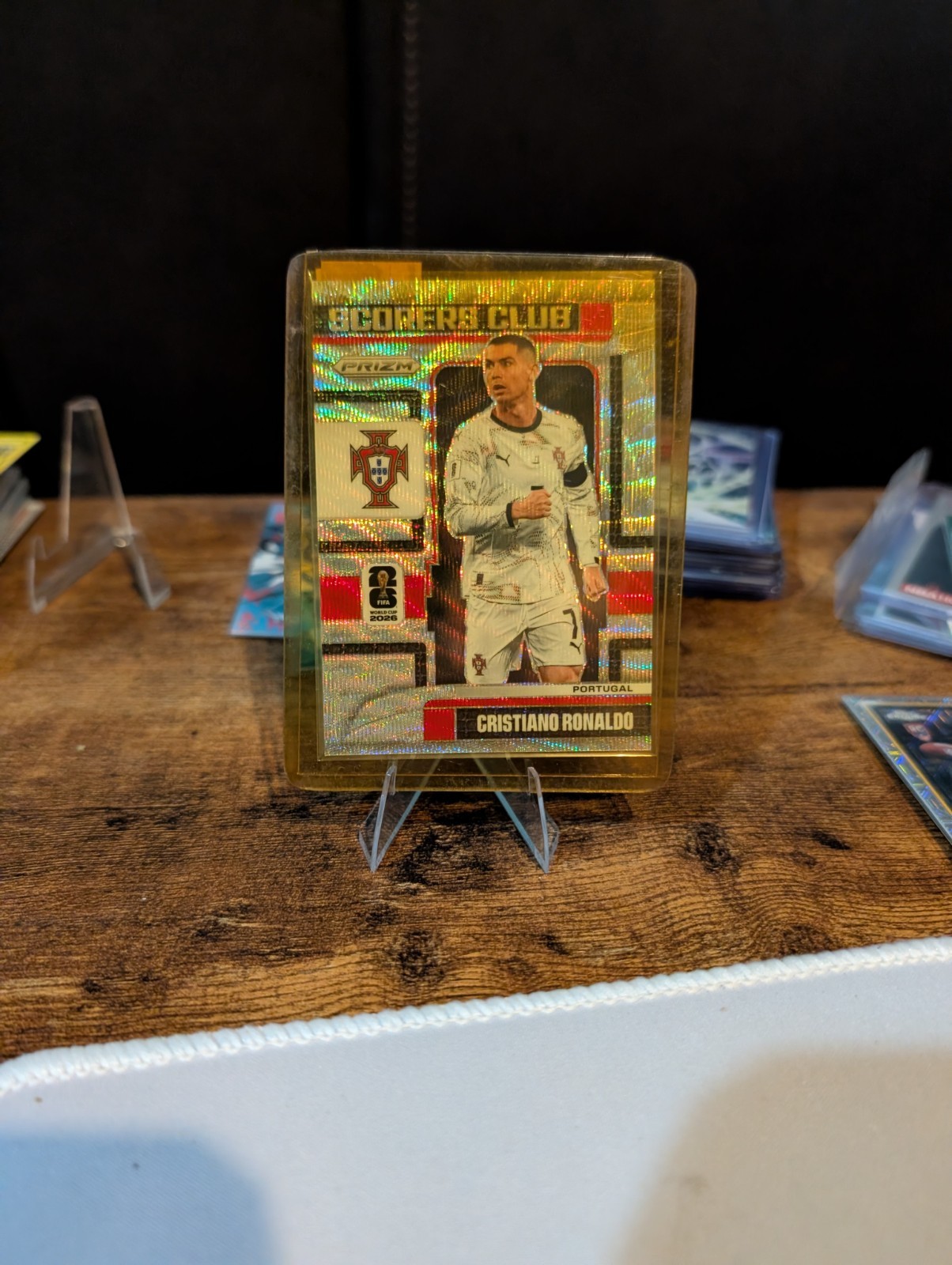 2026 Panini Prizm FIFA World Cup Cristiano Ronaldo #21 Scorers Club Wave Prizm view 3