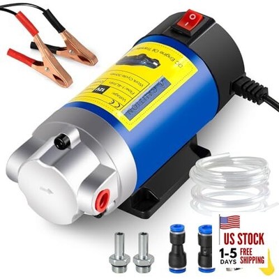12V 100W Electric Oil Change Pump - Multi-Purpose Fluid Extractor & Transfer 