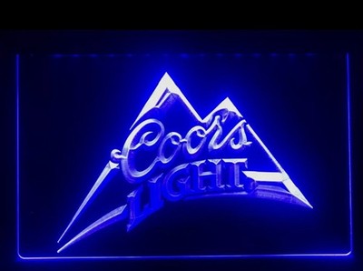 Coors Licht Bier Neonlicht LED, Schild Bar Kneipe Deko. Größe 30 X20 Cm Blau USB