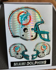 1980’s NFL Miami Dolphins Holo Football Helmet Prizm Sticker Card