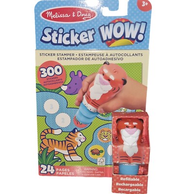 NEW Melissa & Doug Sticker Wow Dog 24 page Book and Stamper 300 sticker