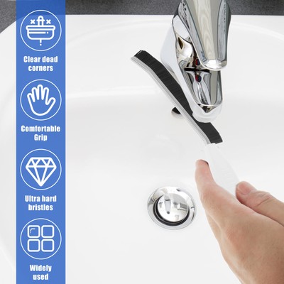 6Pcs Crevice Cleaning Brush with Non Slip Handle Hard Bristle Gap Cleaning BlSKu