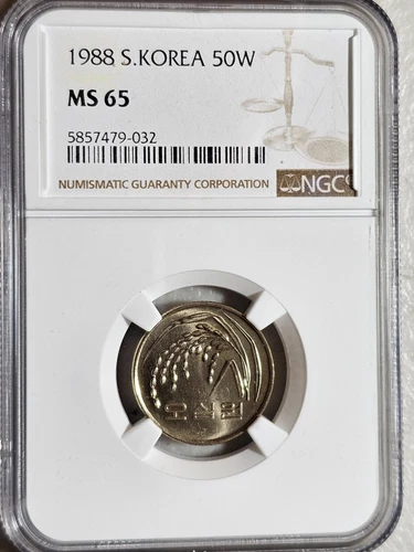 South Korea 50 Won 1988 NGC MS 65