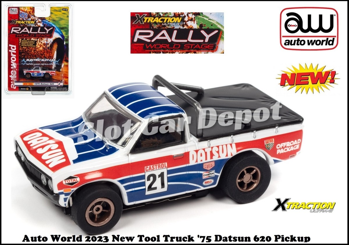 AUTO WORLD 75 DATSUN 620 PICKUP☆HOスロットカー Auto World 1975 Datsun 620 Pickup Truck (Red/White) X