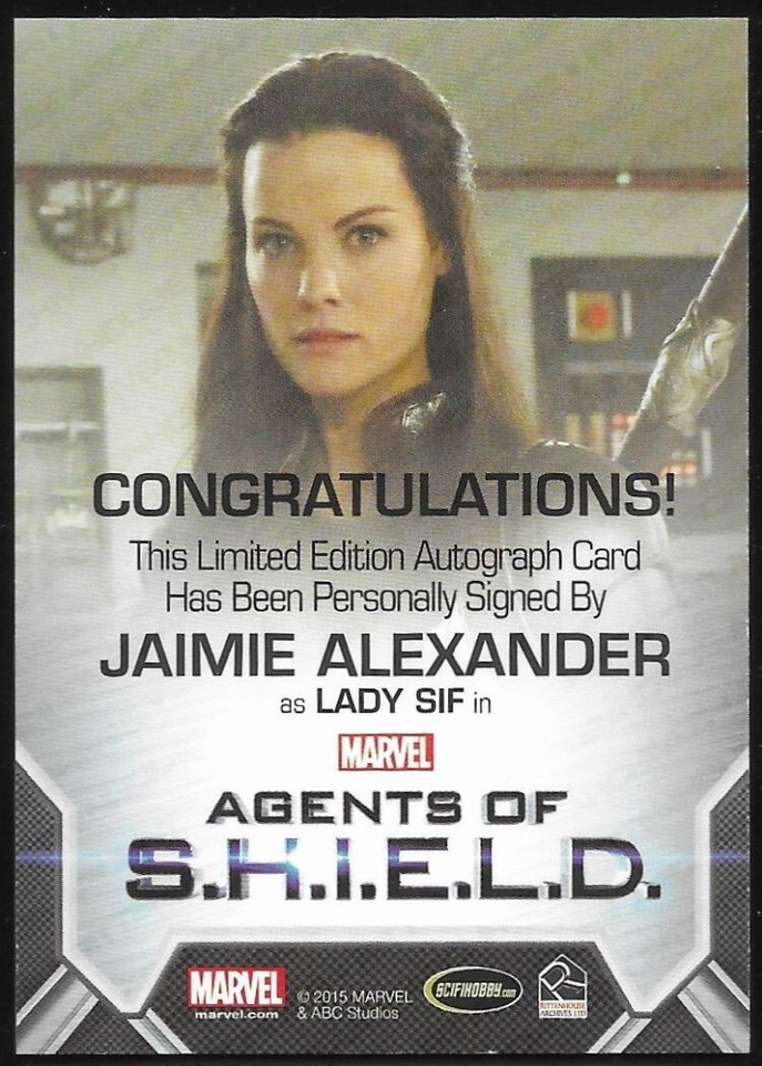 2015 Rittenhouse Agents of SHIELD S2 archive box Autograph Jaimie