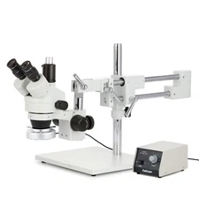 AmScope 3.5X-90X Trinocular Zoom Stereo Microscope + Metal 80-LED Ring Light
