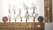 10 pc Bucktail set of dressed treble hooks (2 each) in sizes #12 10 8 6 and 4