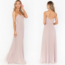 Show Me Your MuMu Faith Maxi Dress, Size XS, Dusty Blush Chiffon, NWOT Flaw