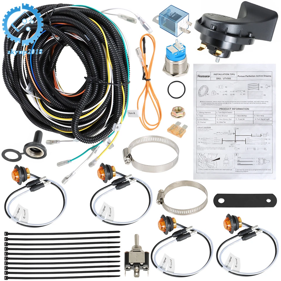 Kit de luces LED de señal de giro 2005-2015 para John Deere Gator TE Pug & Play con cuerno EE. UU. Foto 3 de 4