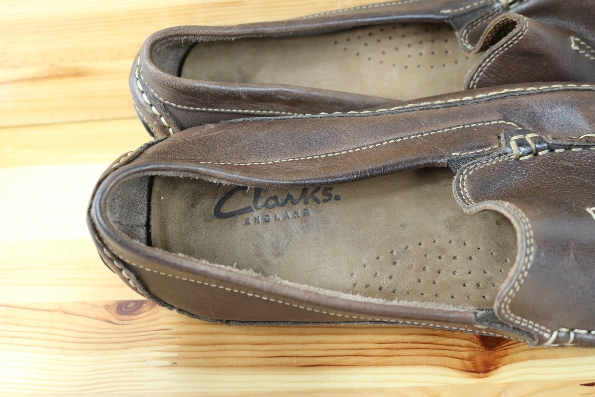 Clarks England Shoes Mens 9.5 M Brown Leather Moccasins  display picture 3