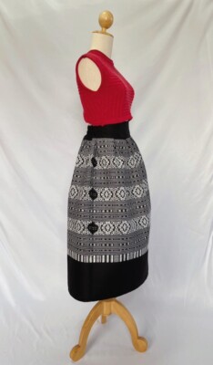 Women's Long Skirt Tai Lue Nan Pleated Multi Color Cotton Handwoven Size 24-30''