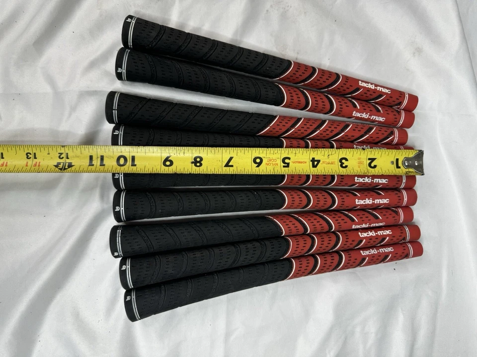 Empuñaduras de golf Tacki-mac doble moldeadas 10 pulgadas de largo rojas LOTE DE 9 Foto 4 de 4