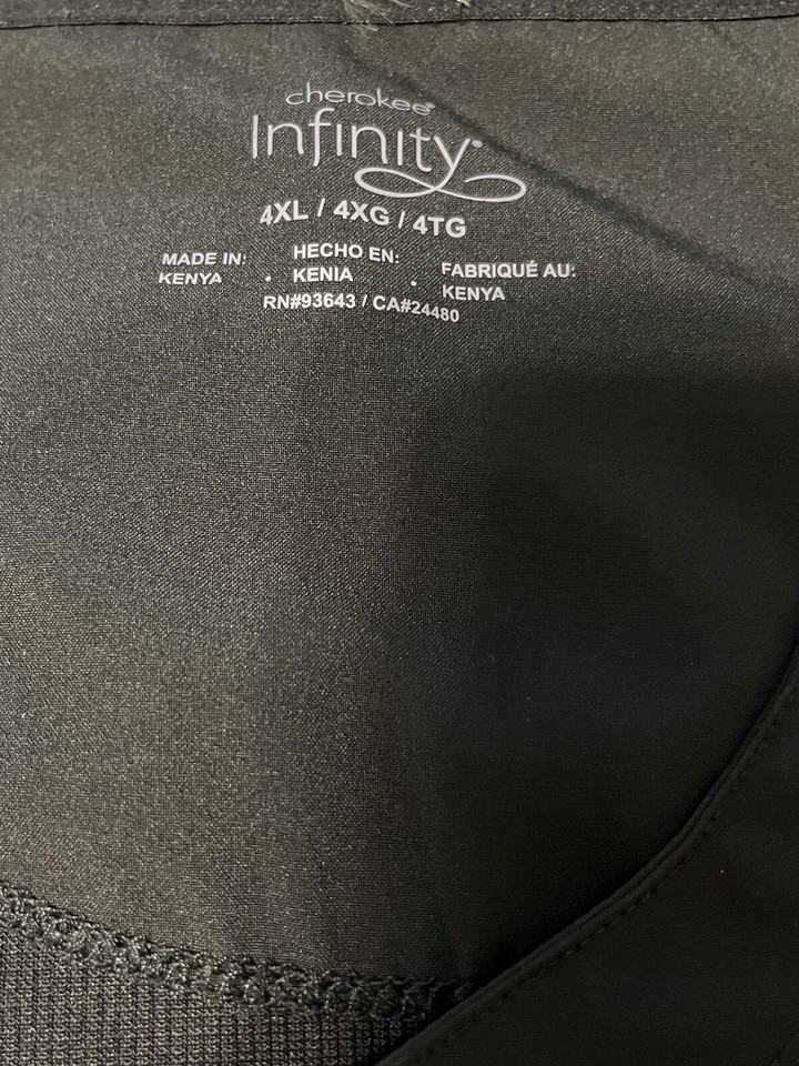 Cherokee Infinity Scrub Top Womens Plus Size 4XL Black RN93643 CA