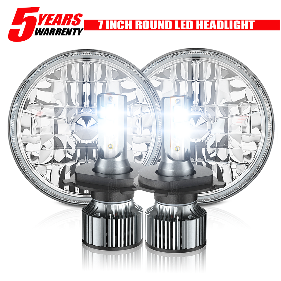 For 19671972 Chevy C10 2pc 7 inch LED Headlights Round DOT Approved Hi