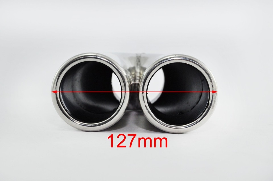 Exhaust quad tips dual tips set tailpipe trims round 2x80mm 3