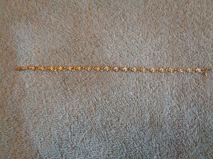 Beverly Hills 14k Gold Diamond Cut Heart Link Bracelet Ebay