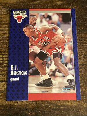B.J. Armstrong Chicago Bulls 1991 Fleer Basketball Card #25 S23