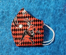 Washable Handmade Fabric Face Mask filter pocket DC HARLEY QUINN HI PUDDIN