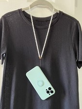 Faux Pearl Beaded Phone Lanyard, Pearl Lanyard, Keychain Lanyard, ID Lanyard