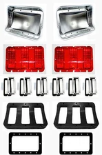 NEW 1968 Ford Mustang Tail Light Bezel kit Full Set of 6 Lenses Gaskets Housings