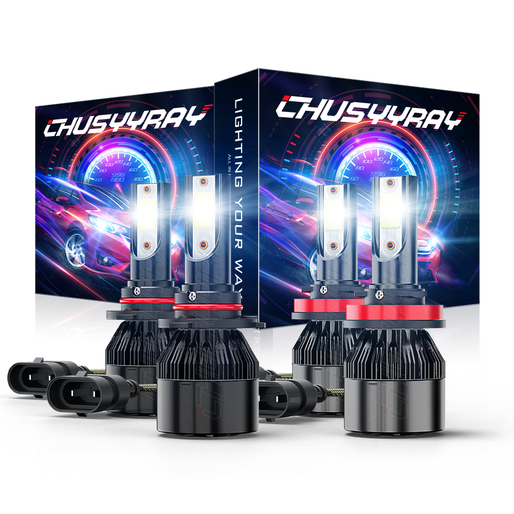 StoneBanks 4x 9005+H11 LED Headlight Bulbs Combo – 24000LM 6500K Super White, IP68, CAN Bus