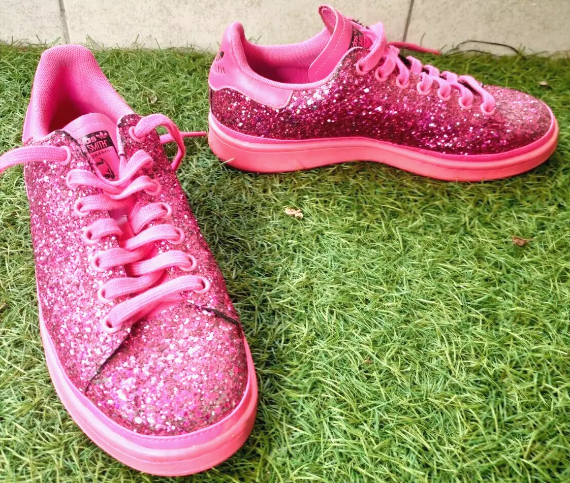 adidas | Shoes | Adidas Pink Glitter Tennis Sneakers Us 7 Womens 85 |  Poshmark