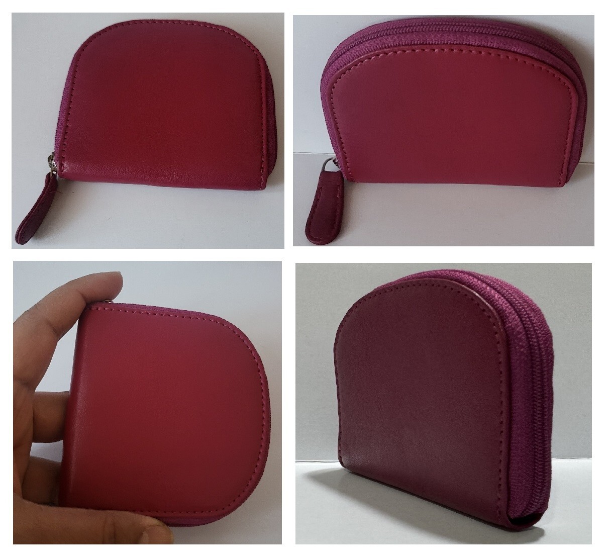 Leather Zip Around Coin Purse Small Change Keys Tray – Gift for Mom sister Boxed