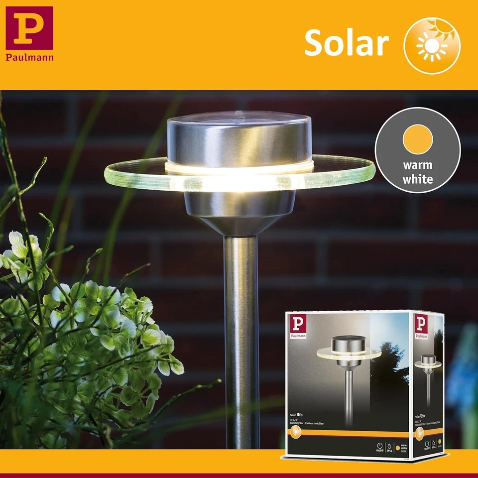 Paulmann Outdoor Solarspieß Special Line Solar Ufo LED Edelstahl Klar Ip44 - Bild 2 von 4