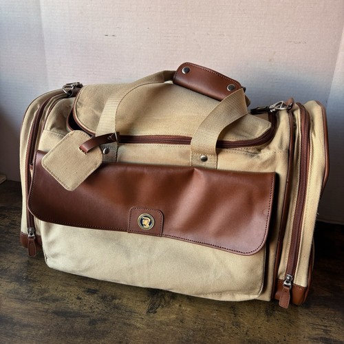Rare Ben Hogan Foundation Golf Duffel Bag Brown & Beige *Broken Zipper* Plaid - Picture 6 of 21
