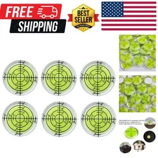 6Pcs Circular Bubble Spirit Levels 32x7mm Degree Mark Round Level Bubble Leve...