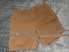 Vintage Carhartt B25 BRN Tan Duck Canvas Utility Carpenter Shorts Mens Size 42