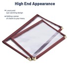 WeChef 30 Pack Menu Cover 6 View 3 Page Book Fold Burgundy 8.5 x 11" Restaurant — photo 4