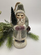 Vintage Raz Glitter Santa