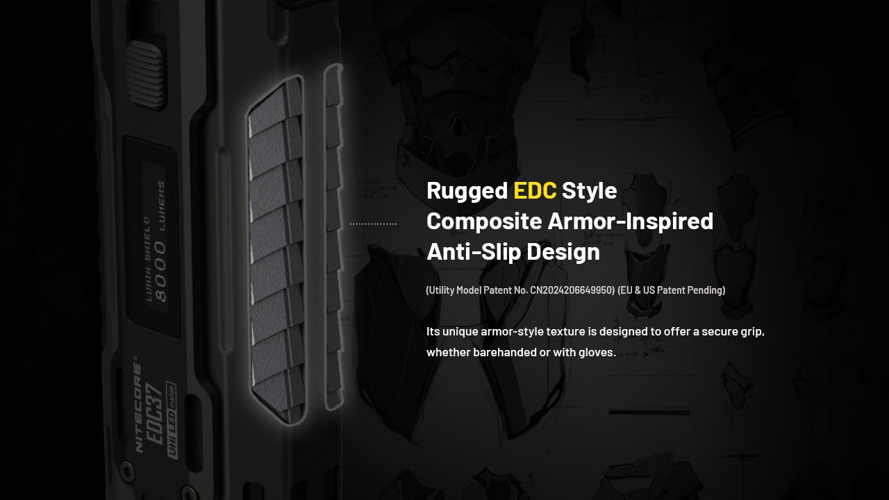 Nitecore EDC37 8000 Lumens USB-C Rechargeable Flat EDC Flashlight Torch