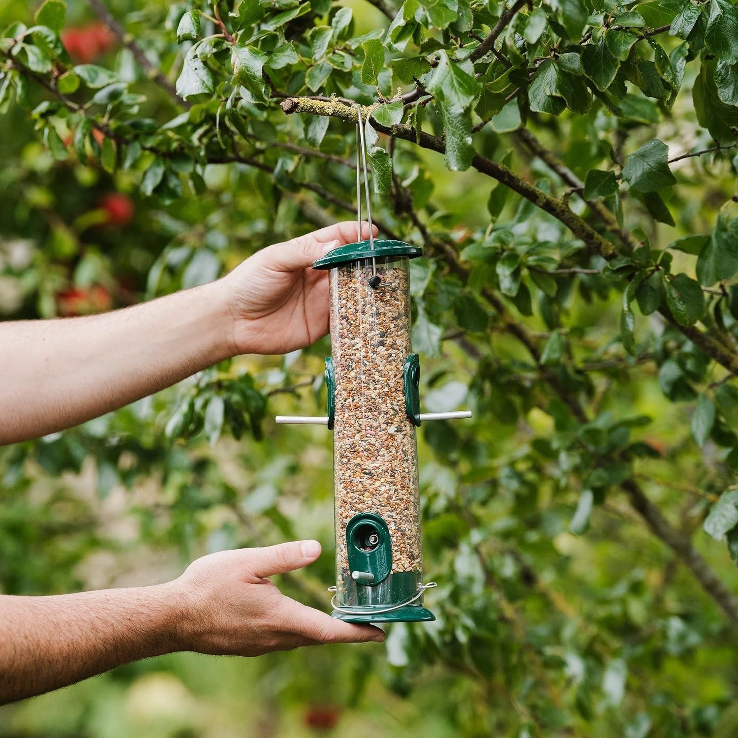 Peckish All-Weather Stainless Steel Seed Feeder, 670 G Capacity, Polycarbonate Tubes - Neutral - Image 3