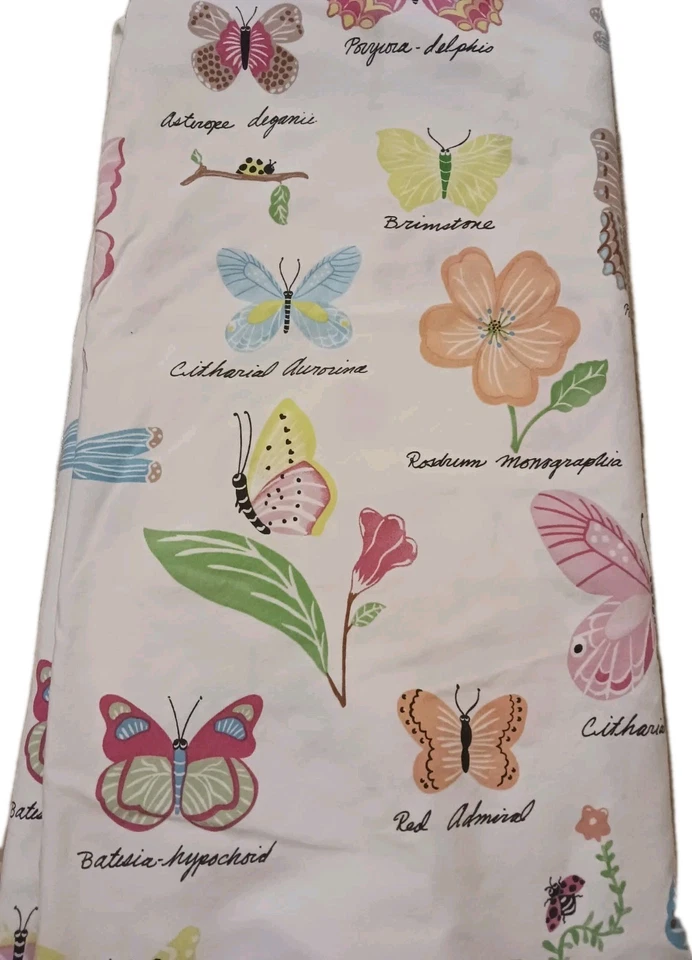 Jenni Kayne Pottery Barn Kids Queen Fitted & Flat Sheet Set Botanical Butterfly - Image 3 of 4