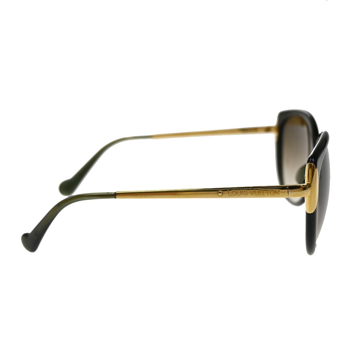 LOUIS VUITTON SunGlasses Eye Wear Metal Plastic Glitter Gold 