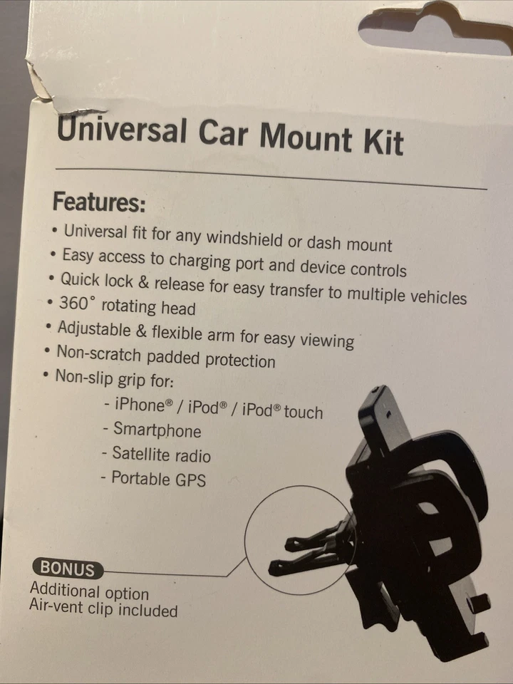 Case Logic Universal Car Mount Kit Cell Phone Suction and Air Vent Clip - Image 4 of 4