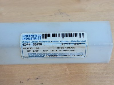 Greenfield Chicago-Latrobe 55458 Silver&Deming Bit 29/32'' Reduced Shank 1/2''