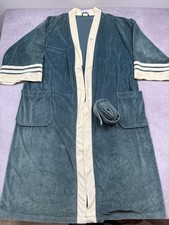 Vintage Christian Dior Robe Mens One Size Green Robe de Chambre Belted Velour
