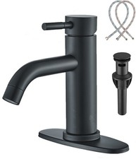 Black Waterfall Bathroom Sink Faucet Single Handle Vanity Basin Mixer with Drain