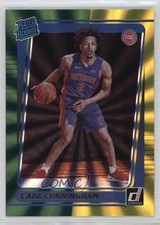 2021 Panini Donruss Rated Rookie Holo Green & Yellow Laser Cade Cunningham 13w2