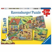 Ravensburger Kinderpuzzle Viel Los Auf Dem Bauernhof, Puzzle, 3X49 Teile, 05078