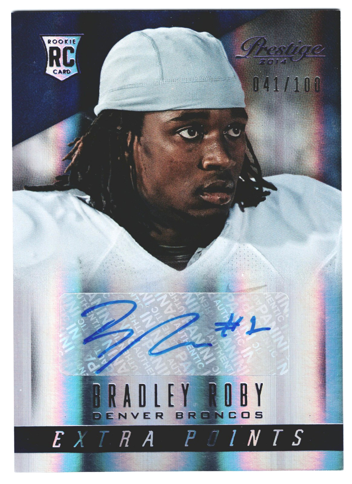 Bradley Roby Panini Prestige #211 Extra Points Purple-Autograph