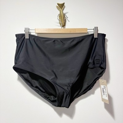 New Albion Fit Matte Black High Waisted Bottoms Size XXL NWT Bikini Bottoms