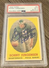 Sonny Jurgensen HOF 83 1958 Topps #90 Rookie Card RC PSA 5 EX 9 MINT AUTO Signed. rookie card picture