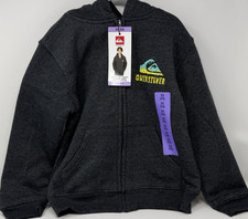 Boys Size XS 5/6 Quiksilver Youth Plush Sherpa Lined Fleece Full Zip Hoodie