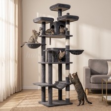 80 Large Cat Tree for Multiple Cats, Multi-Level Cat Tower for Maine Coon